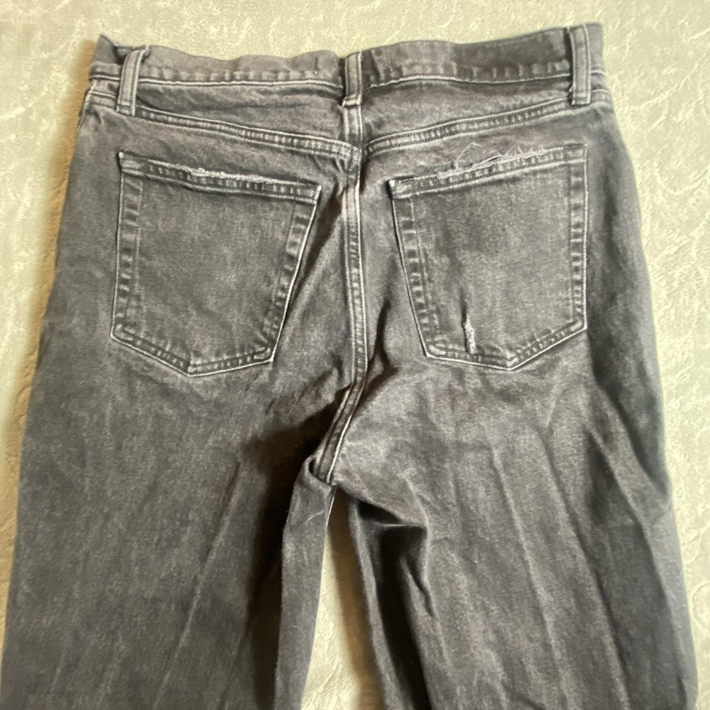 Abercrombie & Fitch 90s Straight Jeans Womens 12/31 Ultra High Rise Rips Fringe - Picture 4 of 12